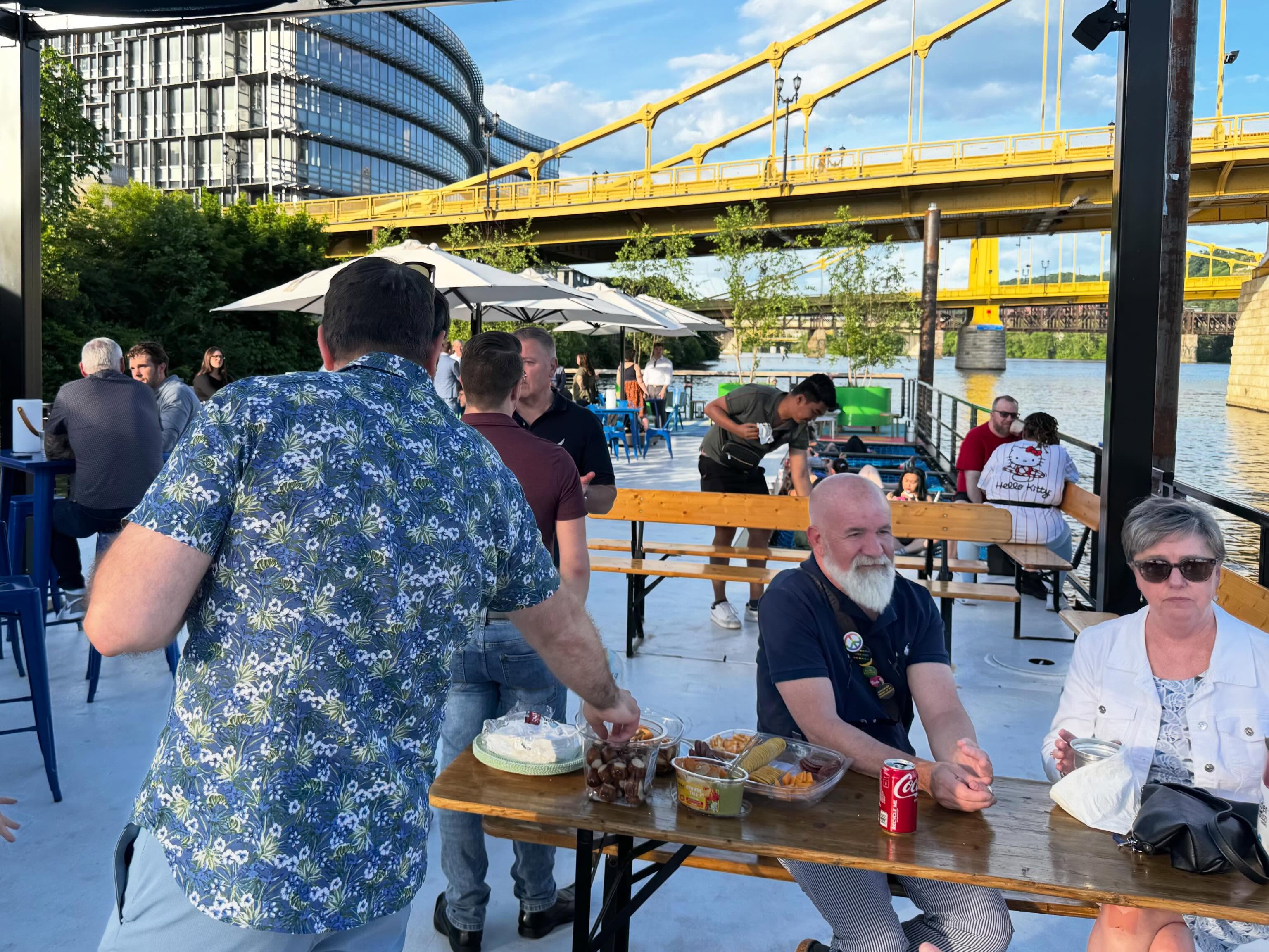 3RBA members on a rooftop overlooking Pittsburgh